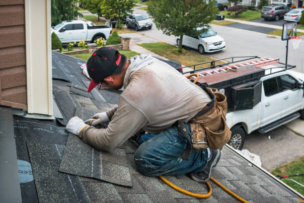 Professional Storm Damage Roof Repair technician working in Greenwood, CA